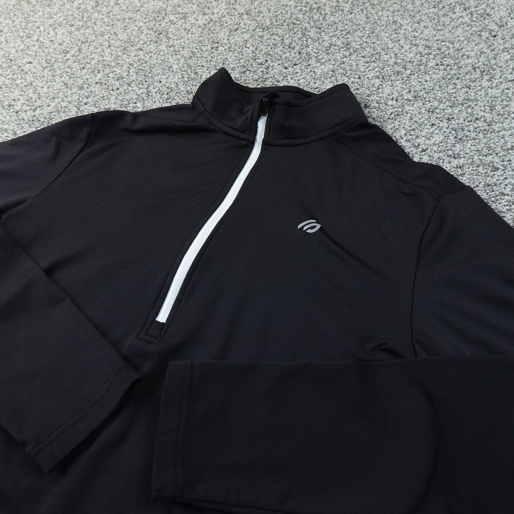 Eddie Bauer Pullover Mens S Black 1/4 Zip Long Sleeve Performance Sweatshirt Top